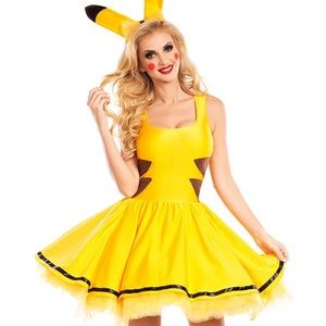 Pikachu Pokémon Women’s Dress Costume with headpiece and attached tail